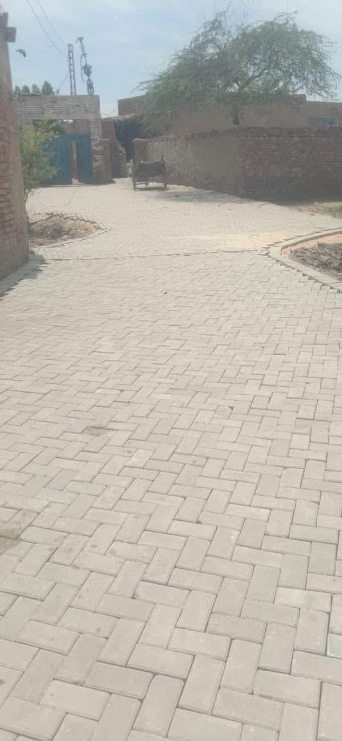 Village road paving with interlocking bricks - rural connectivity programme